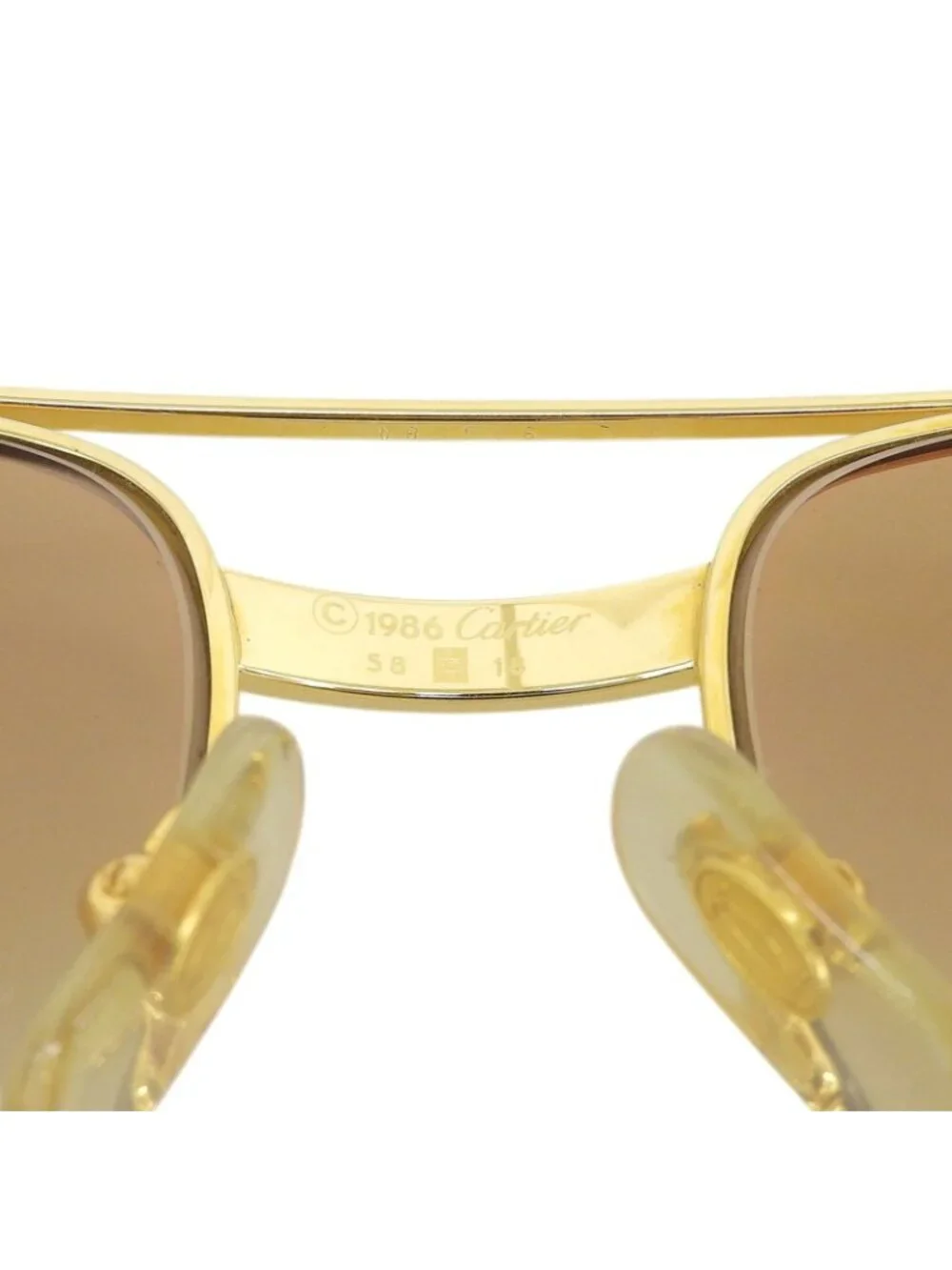 Cartier Santos de Cartier Two Bridge Sunglasses Eyewear Gold Silver
